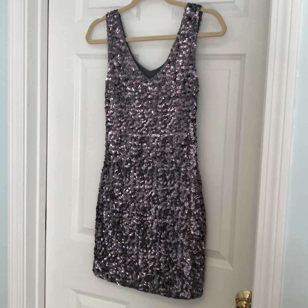 ✨ Silver Sequined Dress